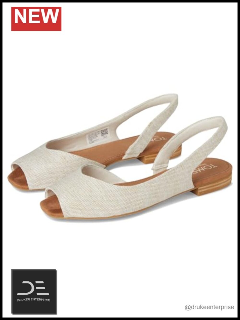 TOMS Briella Slingback Flats Women's Nylon Peep Toe Comfort Sandals
